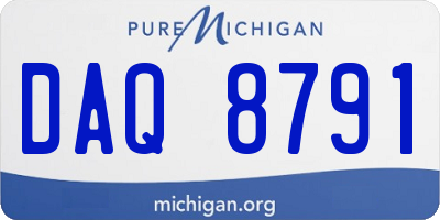 MI license plate DAQ8791