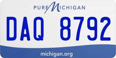 MI license plate DAQ8792