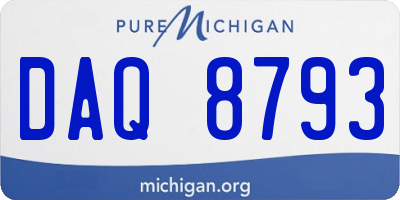 MI license plate DAQ8793