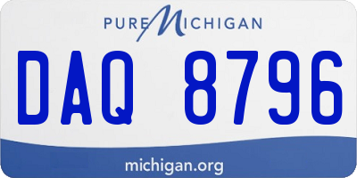 MI license plate DAQ8796