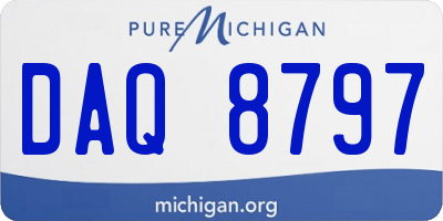 MI license plate DAQ8797