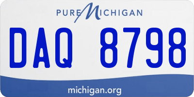 MI license plate DAQ8798