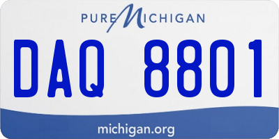 MI license plate DAQ8801