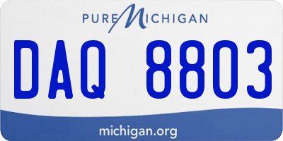 MI license plate DAQ8803