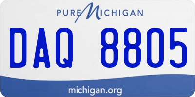 MI license plate DAQ8805