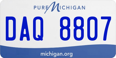 MI license plate DAQ8807