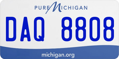 MI license plate DAQ8808
