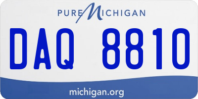 MI license plate DAQ8810