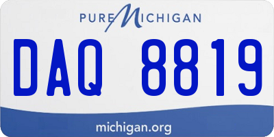 MI license plate DAQ8819
