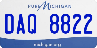 MI license plate DAQ8822