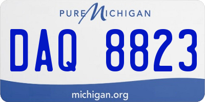 MI license plate DAQ8823