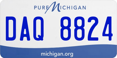 MI license plate DAQ8824
