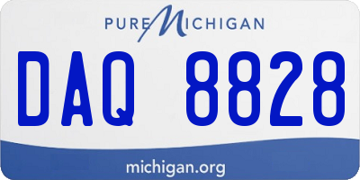 MI license plate DAQ8828