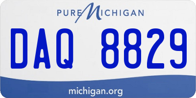 MI license plate DAQ8829