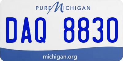 MI license plate DAQ8830