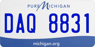 MI license plate DAQ8831