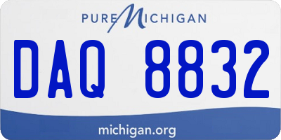 MI license plate DAQ8832
