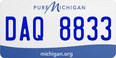 MI license plate DAQ8833