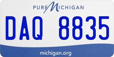 MI license plate DAQ8835