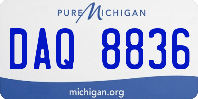 MI license plate DAQ8836