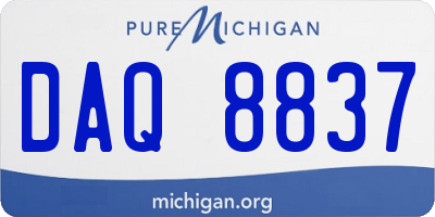 MI license plate DAQ8837