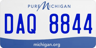 MI license plate DAQ8844