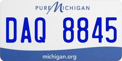 MI license plate DAQ8845