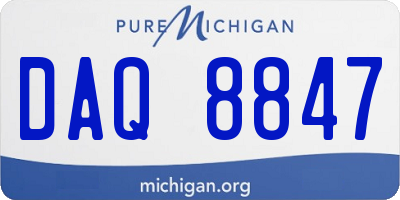 MI license plate DAQ8847