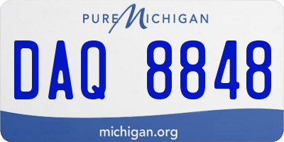 MI license plate DAQ8848