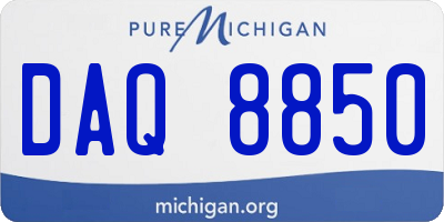 MI license plate DAQ8850