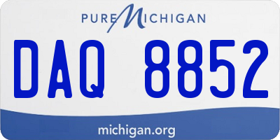 MI license plate DAQ8852