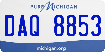 MI license plate DAQ8853