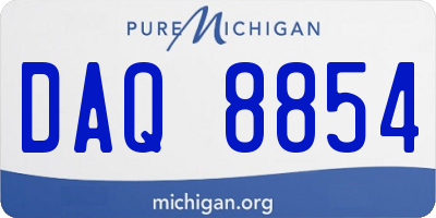 MI license plate DAQ8854