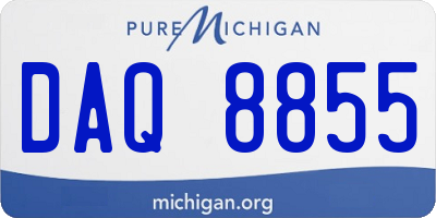 MI license plate DAQ8855
