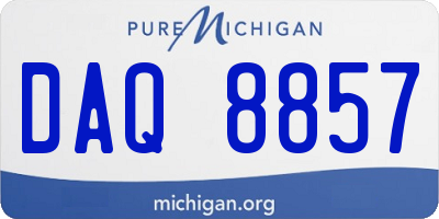 MI license plate DAQ8857