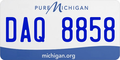 MI license plate DAQ8858