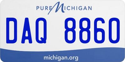 MI license plate DAQ8860