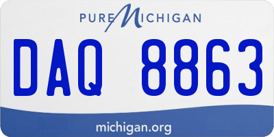 MI license plate DAQ8863