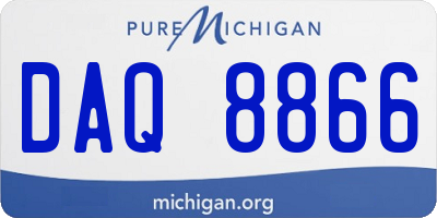 MI license plate DAQ8866