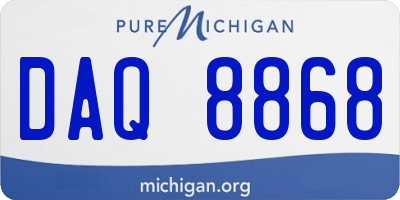 MI license plate DAQ8868