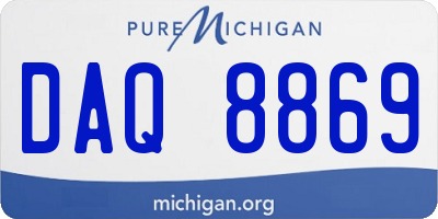 MI license plate DAQ8869