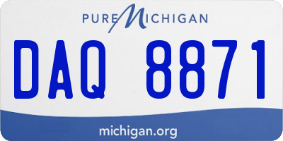 MI license plate DAQ8871
