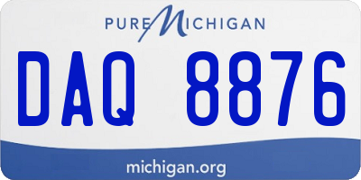 MI license plate DAQ8876