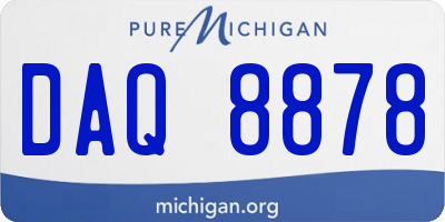 MI license plate DAQ8878