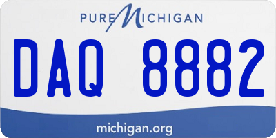 MI license plate DAQ8882
