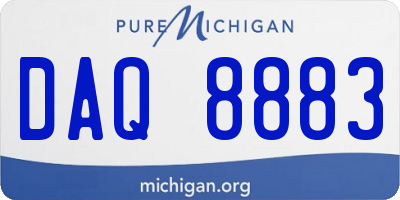 MI license plate DAQ8883