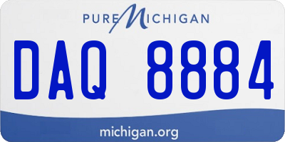 MI license plate DAQ8884