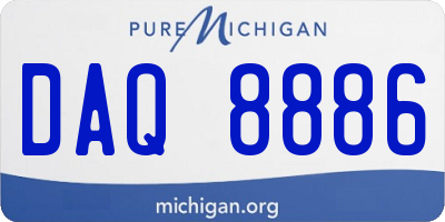 MI license plate DAQ8886