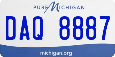 MI license plate DAQ8887