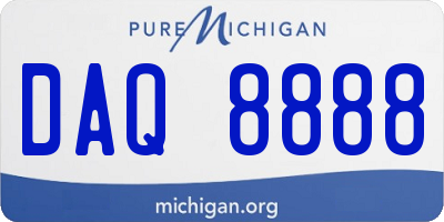 MI license plate DAQ8888